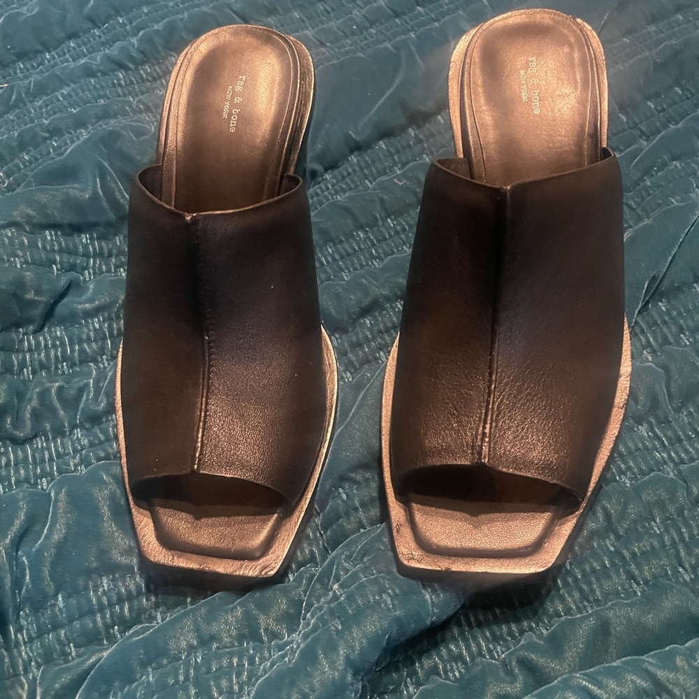 RAG & BONE Santiago Wedge Slide Sandal Size 38.5